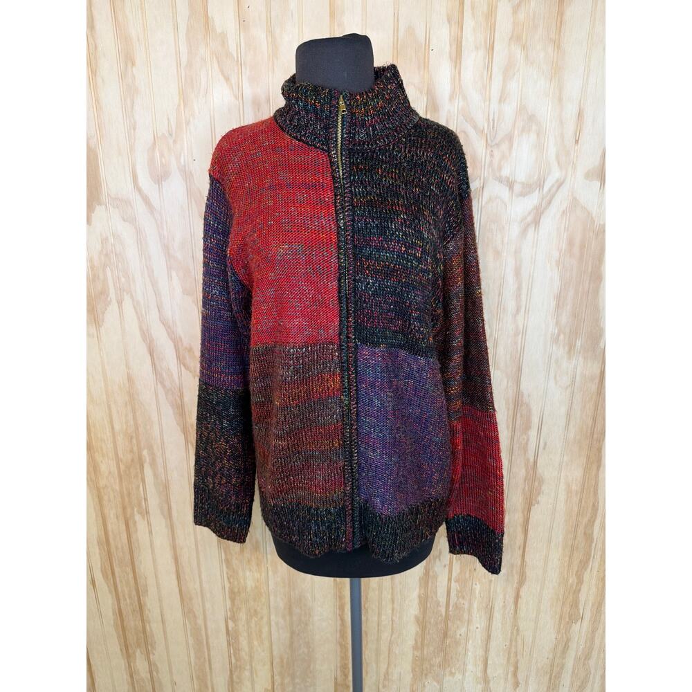Coldwater Creek Vintage Zip Cardigan Sweater Cottagecore Cabin Core Medium - Picture 7 of 8